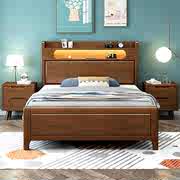 实木床1.35米儿童单人床1米1.2气动气压高箱储物成人家用小床1.5m