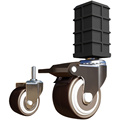 方管万向轮脚轮轮子刹车滑滚轮套25MM静音橡胶轮不锈钢置物晾衣架