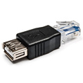 网络接口RJ45转USB母转换头USB对网线水晶头USB母头转RI45头H1645