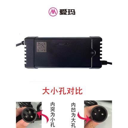 爱玛电动车充电器小乐购原厂官方正品48v12ah原装锂电池54.6v2.0A