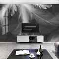 现代简约梦幻羽毛电视背景墙壁纸3D立体北欧客厅墙布卧室装饰墙纸