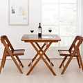 家用正方形餐桌简易便携饭桌小方桌户外宿舍桌子吃饭折叠桌竹实木