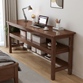 实木长条桌1.6/1.8米双人书桌家用靠墙窄办公桌电脑桌卧室写字桌