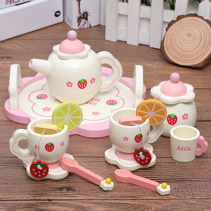 儿童仿真茶壶下午茶杯茶具男女孩过家家厨房玩具套装公主生日礼物