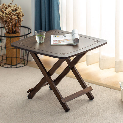 小折叠方桌子正方形简易家用折叠桌餐桌吃饭桌楠竹实木阳台折叠桌