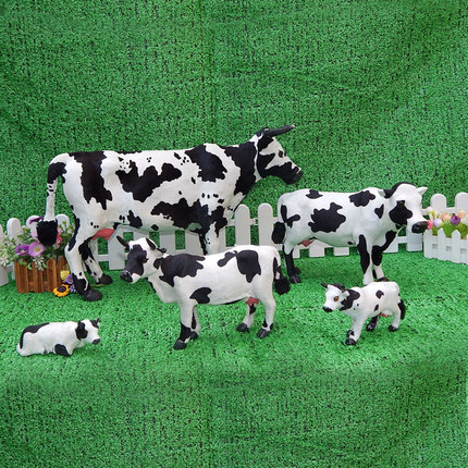 仿真奶牛模型摆件小奶牛玩偶公仔玩具超市奶粉店动物场景装饰道具