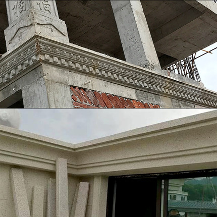 屋檐线条罗马柱子模具欧式别墅外墙装饰光板水泥现浇腰线建筑花边