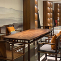黑胡桃木新中式茶桌椅组合实木大板功夫茶台办公室高档禅意泡茶桌