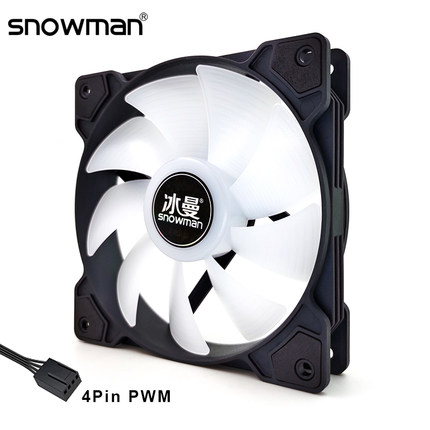 冰曼12CM温控风扇4针PWM超静音台式电脑机箱散热风扇ARGB神光同步