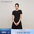 【简约大气】Tommy 24新款春夏女时尚修身圆领短袖连衣裙42461