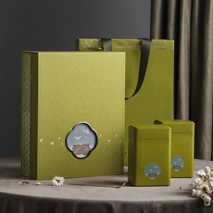 新品绿茶叶包装空礼盒加厚马口铁龙井茶碧螺春茶叶盒包装盒子定制