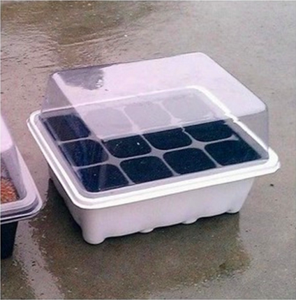 温室育苗箱子12孔穴盘三件套恒温园艺种子扦插保温箱育苗箱育苗块
