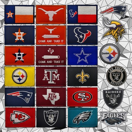 NFL橄榄球联盟徽章 刺绣魔术贴章 户外背包贴章 战术臂章衣服配饰