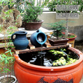 老式土陶罐水循环过滤流水器阳台庭院鱼缸静音生态缸净水循环增氧