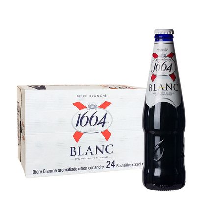 原装进口克伦堡Kronenbourg1664啤酒大瓶白啤330ml*24瓶整箱临期