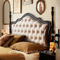美式实木软包床黑色法式复古床轻奢现代1.51.8米双人床主卧室婚床