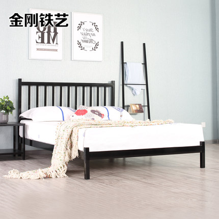 简约美式铁艺床双人床1.8米1.5米 北欧儿童单人床1.2米公主铁床架