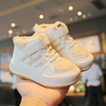 婴幼儿白鞋0-3岁小童女童男宝宝软底学步鞋冬季宝宝加绒保暖棉鞋
