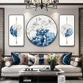 新中式客厅沙发背景墙装饰画三联画餐厅茶室挂画花鸟中国风墙壁画