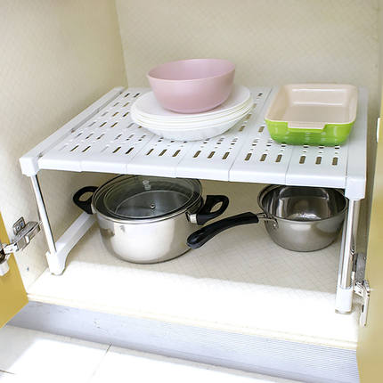 可伸缩置物架衣柜收纳隔层隔板分层架厨房下水槽多层省空间储物架