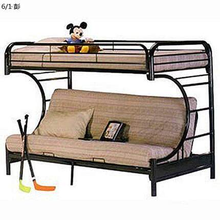 折叠上下床双层床铁床上下铺床铁架子床高低床成年人经济型铁艺床