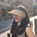 日本设计师联名款拉菲草空顶帽夏季防紫外线遮阳空顶帽