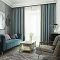 北欧现代简约窗帘客厅卧室遮光隔热纯色拼接新款轻奢加厚棉麻
