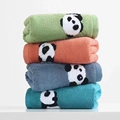 熊猫竹纤维毛巾吸水抗菌竹炭面巾成人男女家用洗脸高端加厚不掉毛