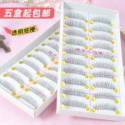 台湾纯手工假睫毛自然棉线梗透明217眼睫毛10对装化妆师学员练习