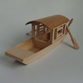 木制小木船模型实木小渔船摆件家居装饰工艺品带蓬小船乌蓬船