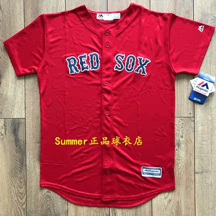 正品 MLB 棒球 波士顿 红袜 REDSOX 青年版 儿童 红色 球衣 现货