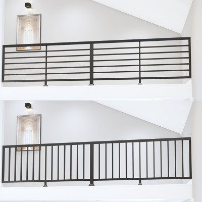 北欧铁艺阳台护栏楼梯扶手实木室内家用榉木围栏简约阁楼栏杆装饰