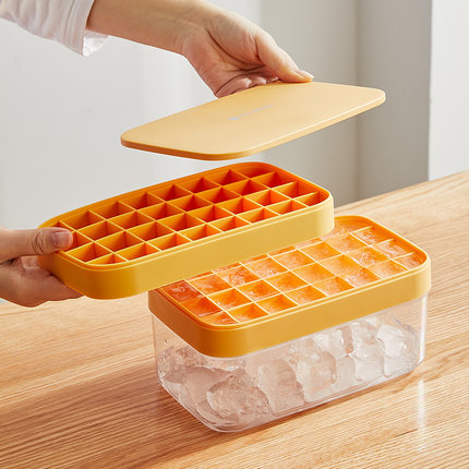 冰块模具家用大容量食品级硅胶冰格储冰盒冰箱带盖冻冰块制作神器