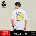 杰克琼斯NBA联名勇士队图案刺绣夏季新款简约纯棉宽松短袖T恤男款