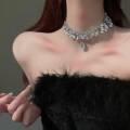 巴洛克珍珠锆石项链女2023年新款轻奢小众颈链高级感新娘锁骨链女