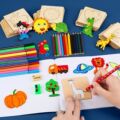 20pcs Montessori Kids Drawing Toys Wooden DIY Painting Stenc