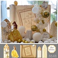 8648款女宝宝周岁白天宴会布置背景贝尔公主主题生日气球派对装饰