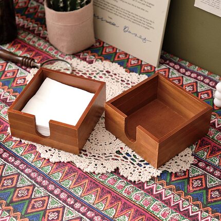 桌面木制复古纸巾收纳盒家用客厅厨房纸巾盒zakka桌上抽纸盒高级