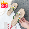 2021新款花朵夏季人字拖鞋女舒适外穿韩版耐磨女士平底凉拖鞋沙滩