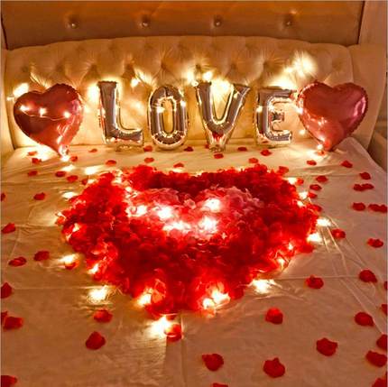 七夕玫瑰花瓣套餐情人节表白求婚生日浪漫惊喜纪念日床上装饰布置
