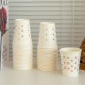 高端烫金一次性纸杯250ml加厚家用水杯白色精致办公室商用咖啡杯