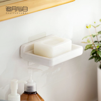 肥皂盒壁挂式双层沥水皂盒香皂架卫生间免打孔吸盘简约创意置物架
