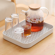 加厚托盘收纳置物架放水杯茶杯家用沥水茶盘双层杯架子桌面装玻璃