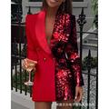 Red sequin long sleeved slim fit professional skirt