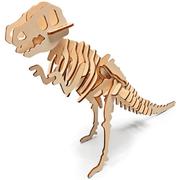 木质手工动物恐龙模型儿童益智拼装玩具霸王龙3D立体拼图上色绘图