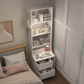 床头书架落地简易家用小型卧室床头柜子窄缝小书柜靠墙收纳置物架
