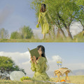 春夏季新款蓬蓬纱裙法式绿色设计感连衣裙子女秋冬森系仙女公主裙