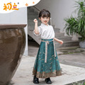 初立夏装汉服女童装马面裙小山外青中国风女孩穿搭新中式儿童汉服