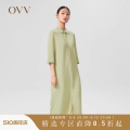 【重磅真丝】OVV春夏热卖女装23MM重绉金属链条衬衫连衣裙