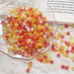 20个幻彩色复古可爱小花朵串珠材料 手工DIY制作耳环项链饰品配件